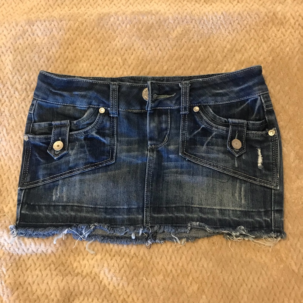 Denim mini skirt